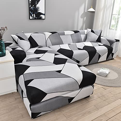 uyeoco Sofabezug L Form Rechts/Links Sofa Überzug Ecksofa Sofaüberwurf Stretch Sofahusse Couchbezug für 3/2/4 Sitzer Couch (Color : E, Size : 190-230cm)