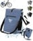 MIVELO Fahrradtasche für Gepäckträger - 3in1 Gepäckträgertasche Rucksack Umhängetasche - 100% wasserdicht und PVC-frei - mit herausnehmbarer Laptoptasche (Jeansblau)