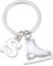 LIKGREAT Schlittschuh Schlüsselanhänger Initiale Eiskunstlauf Charm Winter Weihnachtsdekoration Geschenke für Frauen Mädchen (S)