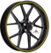 Autodomy Motorrad Felgenaufkleber Komplettset für 2 Räder 15 bis 19 Zoll | Felgen Aufkleber Motorrad Tuning Circular Sport Design | Felgenaufkleber Motorrad Racing Design (Gold, Breite 7 mm)