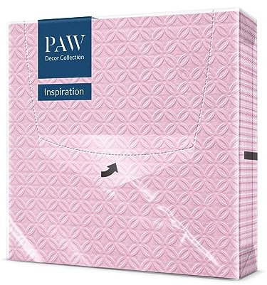 PAW - Serviette Papier 3 Plis (33 x 33 cm) I Lot de 20 I Serviette de Table Papier Parfaites pour les Anniversaires, Fêtes Nom, Jardin, Famille, Rose Clair (Inspiration Modern)