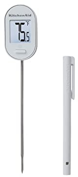 KitchenAid KQ904WH Digital Instant Read Kitchen and Food Thermometer White, Temperature Range: -40F to 482F, White