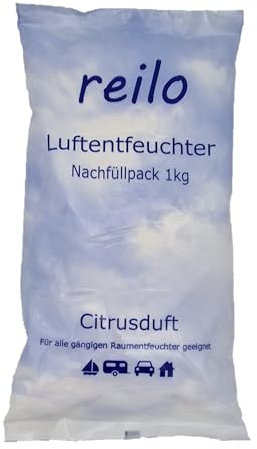 reilo 15x 1kg Citrusduft Luftentfeuchter Granulat, Raumluftentfeuchter im Vliesbeutel, Nachfüllpacks für gängige Entfeuchterboxen, Lufttrockner für Wohnraum, Schlafzimmer, Keller