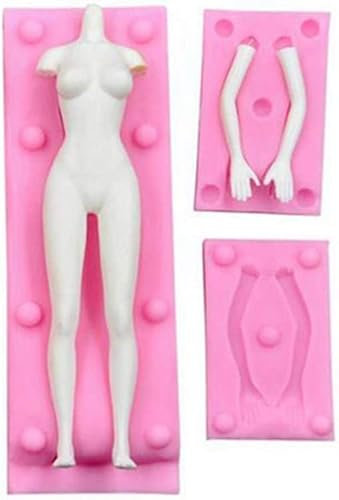 KOMUNJ Moule à fondant en plastique 3D pour personnes pour fondant, chocolat, gelée, décoration de gâteau, outil de cuisson, argile à faire soi-même, plâtre, jouets, moules pour le corps humain modèle