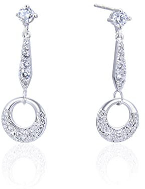Ohrringe Nickelfrei Damen, Ohrringe Strass Silber Sterling Silber 925 Ohrhänger Geometrie Schmuck Damen Geschenke