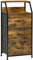 HOMCOM Industrial Storage Cabinet, Fabric Chest of Drawers with Display Shelves, 3 Drawers Storage Unit for Living Room, Rustic Brown