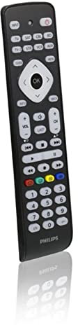 Philips SRP2018/10 – Universal-TV-Fernbedienung, 8-in-1-Controller, Smart-Taste, IR-Codes bis zu 8000 Codes, einfache Einstellung, Schwarz (Generalüberholt)