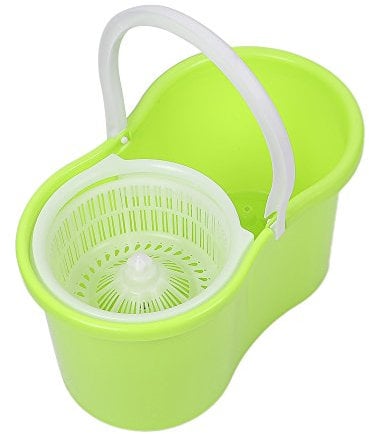 Set Clean Mop - Juego de fregona, cubo y escobilla escurridor sencillos de usar, escobas fregona con mecanismo de centrifugado integrado, para limpieza de suelo