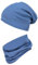 TupTam Mütze und Schal Kinder Set – Weiches Schal Mütze Set Kinder für Herbst und Winter, Farbe: Indigo Dunkelblau, Größe: 52-56