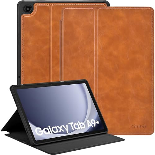 Zinibri für Samsung Galaxy Tab A9 Plus/A9+ 5G Tablet Hülle 11 Zoll 2023 SM-X210/X216/X218,PU Leder Schutzhülle Multi Winkel Stand Dünn Case Cover Hülle Kompatibel mit Galaxy Tab A9+ Plus,Braun