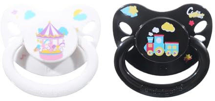 Landofgenie Bedruckt Schnuller Erwachsenengröße Großer Saugerschild Schnuller 2 Paci Pack Schwarz+Weiß