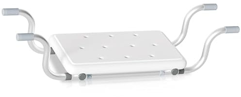 Joparri Badewannensitz Verstellbarer Badewannenbrett 72-82 x 23 x 41 cm, Generisch Wannensitz Badehocker bis zu 136kg, Geeignet für das Badezimmer