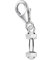 Goldene Hufeisen Hantel Charm 925 Sterling Silber Karabiner Anhänger
