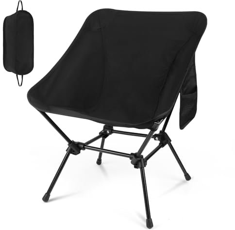 Diealles Shine Chaise de Camping Pliable, Ultra Légère Chaise de Plage avec Sac de Transport, Chaise de Pêche Pliante pour Randonnée Barbecue et Plage