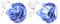 pewterhooter Women 925 Sterling Silver Crystal Stud Earrings (Light Sapphire Blue)