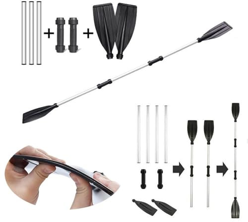 Biniveil Palas De Kayak | Remos De Barco Portátiles Ajustable | Remos De Kayak A Flote Desmontables | Remos De Aluminio para Kayak Barco Hinchable | Fácil De Transportar Y Guardar