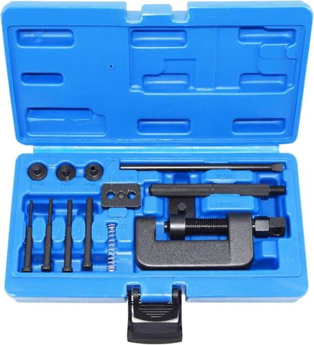 CENWOTL Juego de interruptores de cadena para motocicleta, cortador de cadena de motocicleta, cortador de cadena de 13 piezas, juego de accionamiento de leva para bicicleta con estuche de transporte,