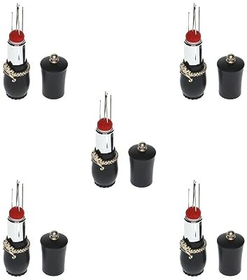Set di 5 aghi a forma di rossetto con 5 aghi da cucito, colore: nero