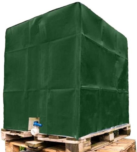 IBC Behälterabdeckung für 1000L | 1000 L Outdoor IBC Wassertank Tonnenfass Regentonne Schutzhülle | Schwere Eimerabdeckung für IBC-Container, Gartenwassereimer, staub- und wasserabweisend (48 x 40 x 4