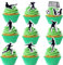 ALEGRE Essbare Tortendeko Fussball Geburtstag Deko,48 Stück Kuchen Deko Fußball Essbare,Fussball Deko Torte Essbar,Essbare Fussball Cake Topper,Fußball Cupcake Deko Essbar,Tortenaufleger Fussball