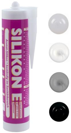 ARLI SET: 3x Silikon Fugendicht 310ml schwarz – Schimmelhemmend UV Beständig Witterungsfeste Dichtmasse auf Acetat Basis für Badezimmer Küche Fenster Innenbereiche Außenbereiche - 3 Kartuschen