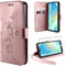ivencase Handyhülle für Samsung Galaxy A16 4G / 5G Hülle mit 1 Stück Hartglas Schutzfolie, Flip Lederhülle Tasche Case Magnet Kartenfach Schutzhülle für Samsung Galaxy A16 - Roségold