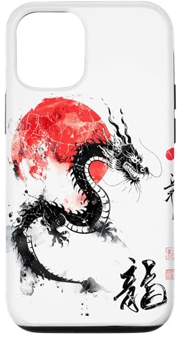 dragon japan art aesthetic chinese asian retro kanji Hülle für iPhone 12/12 Pro