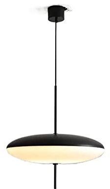 Fu Yu PendantLight, Creative Flying Saucer Chandeliers Acrylic Lampshade Ceiling Pendant Light, Nordic Retro Art Hanging Lighting for Dining Room Bedroom Hallway Kitchen(Dark+white)