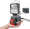 Lampe sans fil pour Bosch Professional 18 V système GBA, lampe de travail sans fil avec port USB A et Type-C, projecteur LED rotatif à 140° 6 modes de luminosité, lampe de chantier (900-1800 lm, sans