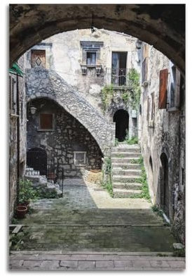 Malerisches Spot-Poster, minimalistischer Kunststil, Retro-Bögen, Gassen und Wege, Marvel-Poster, dekorative Malerei, Leinwand, Wandposter für Schlafzimmer, Dekoration und Kunstdruck, moderne Familie,