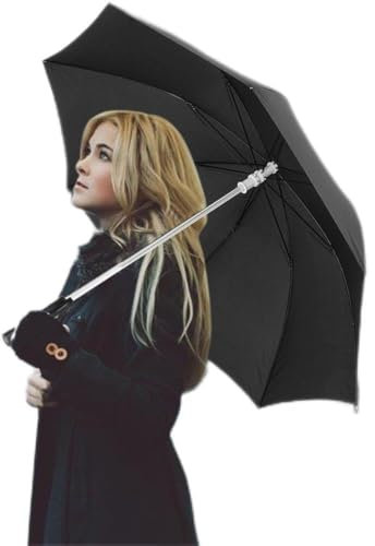 Fdit 7-Farben-LED-Regenschirm-Taschenlampe mit Blinkmodi, Regenfester Beleuchteter Regenschirm, Transparent (BLACK)