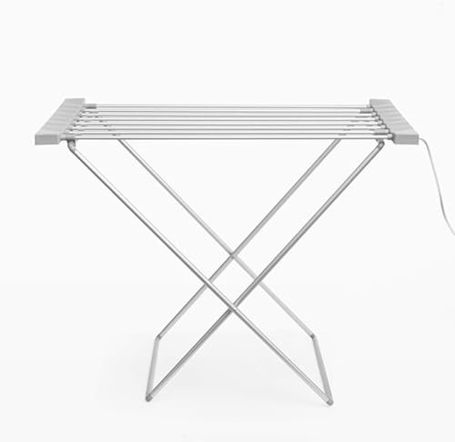 Secador de ropa CELLUSTOP con calefacción – Tendedero eléctrico plegable de aluminio – 120 vatios – 8 barras de calefacción para secado rápido – Para interiores y exteriores