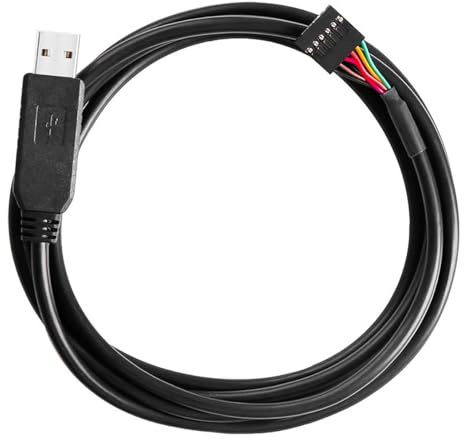 DollaTek USB to Serial Adapter USB to TTL Serial Adapter 6-pin Female TTL-232R-5V-WE Cable for Router Hard Drive (1m, Black)