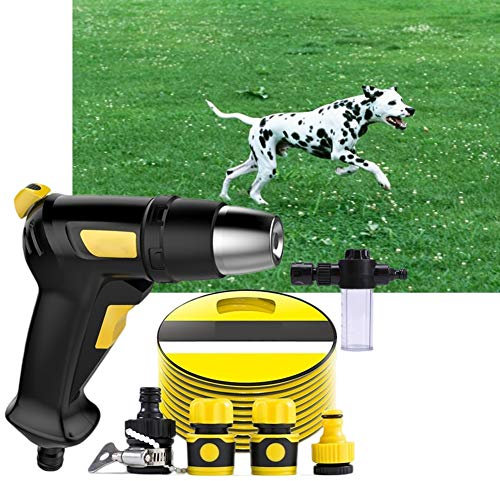CONGRUI Pistola de agua de jardín con aspersor para riego de manguera de césped, pistola de boquilla de agua para coche (traje de 10 m)