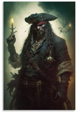 sdnkbro Poster Fluch der Karibik, dunkler Fantasie-Stil, dekoratives Gemälde, Leinwand, Wandposter und Kunstdruck, moderne Familienschlafzimmer-Dekoration, Poster, 30 x 45 cm