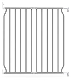 Lawalu Smart Fit Türschutzgitter I Treppenschutzgitter zum Schrauben I Als Kinderschutzgitter oder Absperrgitter Hund in der Breite 90-100 cm I Metall Schutzgitter mit 2-Aktionen Verschluss | Grau