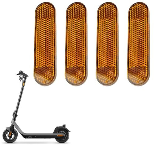 Wjelet 4 Stück 96 x 24 x 8 mm Scooter Reflektoren Aufkleber, Mini E4-Geprüft Gabel Reflektor Seitenabdeckung Reflektor, Mehrzweckzubehör für Motorrad Fahrräder