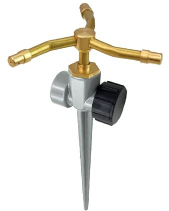 Aspersores para Jardín - Regador de Latón con 3 Brazos,Cobertura 360 Grados De Largo Alcance para Huerta Invernadero Piscina Patio Jardín Césped Trasero