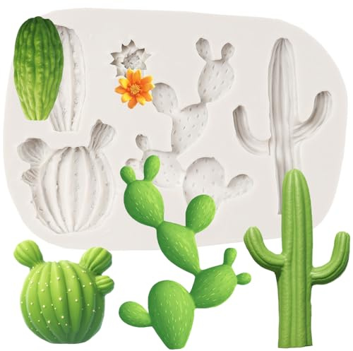 Sijiangmold Cactus Silicone Fondant Moulds Cacti Mould