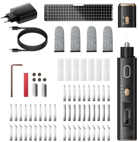 Garsent 40-kHz-Ultraschall-Cuttermesser Pro, Tragbares Bastelschneidewerkzeug für 3D-Drucke, PVC, Leder, Kunststoff, Harz, Inklusive 50 Ersatzklingen, Schallmesser für Heimwerker, (EU-Stecker)