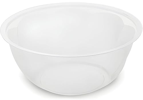 Ploutos World Wide BPA Free Plastic Mixing Bowl Set – Clear Lightweight Kitchen Prep Bowls for Baking, Cooking, Salad Mixing & Serving – Durable Nesting Bowl Set (7L)