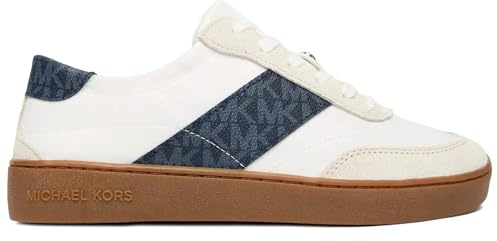 Michael Kors Kaycee Damen-Sneaker Weiß und Blau mit MK-Logoband - 43R6KCFS 1D401 6, blau, 41 EU