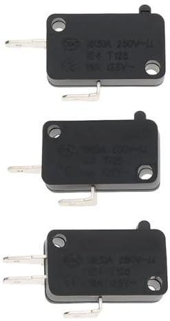 Briny River 3Pcs Interrupteur Porte Four à Micro-ondes SPST/SPDT 16A 250V Pièces Détachées WB24X10103 3B73361E SZM-V16-FD-63