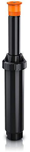 Brandson Versenkregner, Rasensprinkler versenkbar bis 25 m², schwarz | Sektor 0 bis 360 Grad, Schmutzsieb, Rückholfeder aus rostfreiem Stahl, frostsicher, Oberteil ohne Ausgraben abnehmbar