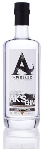 Arbikie AK's Gin | Premium Gin Made in Scotland | Award Winning | Authentic Field to Bottle | 3 Botanicals | Warm, Spicy Background, Sweet Honey Notes, Caramel | 43% | Vol 70cl