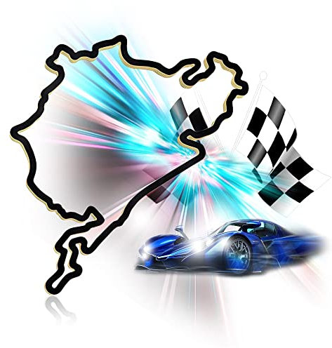 Racetrackart Holzskulptur-Deko – Rennstrecke Nürburgring, Wandverzierung, 46 cm, Holzskulptur, Geschenk, Wanddekoration für Fans von Autorennen, schwarz