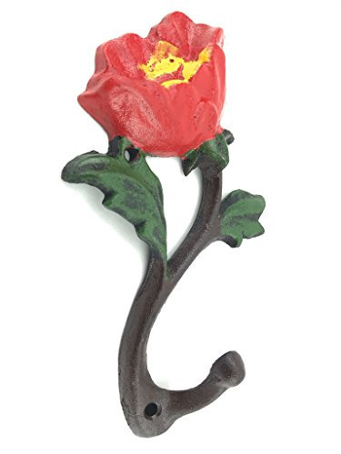 Crispe home & garden Ausgefallener Wandhaken aus Gusseisen als Rose, Innen- und Außenbereich