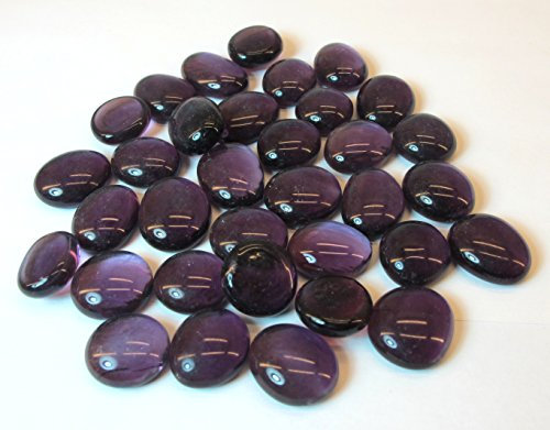 Glasnuggets - Dekosteine - Muggelsteine, klein in lila zu 200 g verpackt.