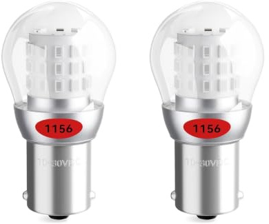 Defvnsy 2-Pack 382 P21W Bulbs 1156 BA15S LED Brake Stop & Tail light - Red | 12V-24V DC, Non-polarity, 39-SMD 3014 Car Lights Fit 1141 1003 7506, Rear Brake Light Bulb, Parking Positon Lights