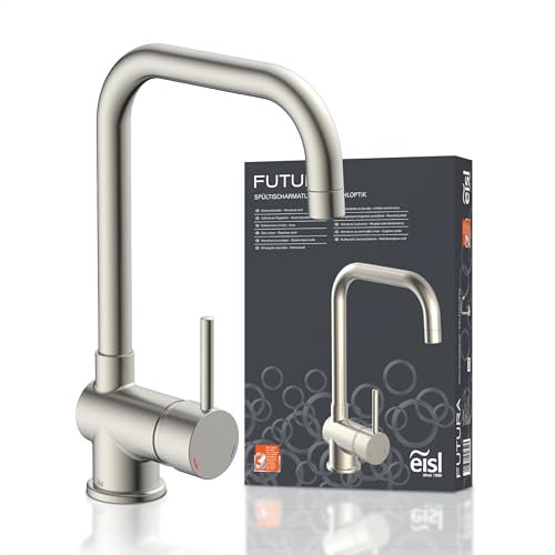 EISL NI182GANI Spültischarmatur FUTURA, Küchenarmatur mit hohem Auslauf, Einhebelmischer, Edelstahloptik